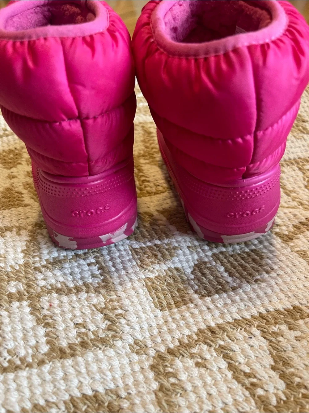 CROCS Kids Pink Puffer Winter Boots